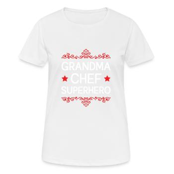 Grand-mère Super-héros - T-shirt respirant Femme - blanc - Devant - AI Model Female 172 dark (172cm)