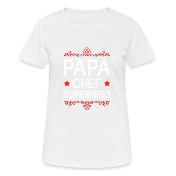 Papa Super-héros Papa - T-shirt respirant Femme - blanc - Devant - AI Model Female 172 dark (172cm)