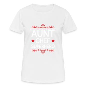 Aunt Superhero - Women's Breathable T-Shirt - white - Front - AI Model Female 172 dark (172cm)