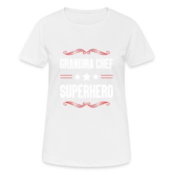 Grandma Superhero - Women's Breathable T-Shirt - white - Front - AI Model Female 172 dark (172cm)
