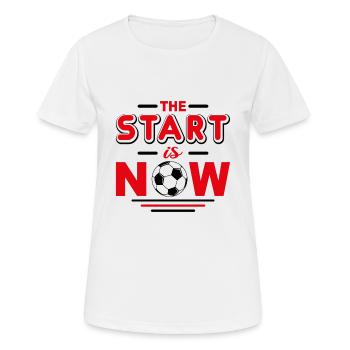 Soccer start - Frauen T-Shirt atmungsaktiv - Weiß - Vorne - AI Model Female 172 dark (172cm)