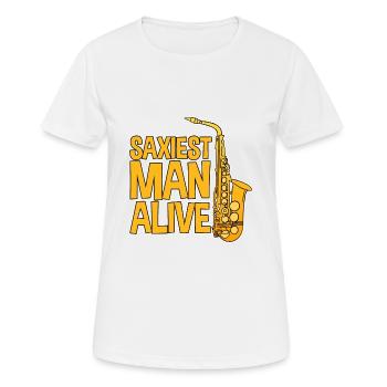 Saxiest Man Alive - Frauen T-Shirt atmungsaktiv - Weiß - Vorne - AI Model Female 172 dark (172cm)