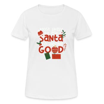 Most likely request to Santa Claus - Women's Breathable T-Shirt - white - Front - AI Model Female 172 dark (172cm)
