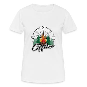 Offline Camping ist für Camper in der wilden Natur - Frauen T-Shirt atmungsaktiv - Weiß - Vorne - AI Model Female 172 dark (172cm)