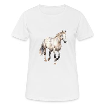 Elegantes Pferdeportrait für Stärke. Für Frauen - Frauen T-Shirt atmungsaktiv - Weiß - Vorne - AI Model Female 172 dark (172cm)