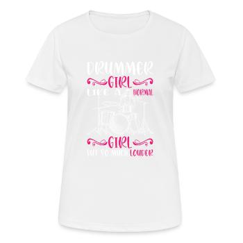 DrummerGirl Like A Normal Girl But So Much Louder2 - Women's Breathable T-Shirt - white - Front - AI Model Female 172 dark (172cm)