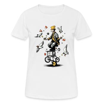 Jacky, der Jongleur - Frauen T-Shirt atmungsaktiv - Weiß - Vorne - AI Model Female 172 dark (172cm)