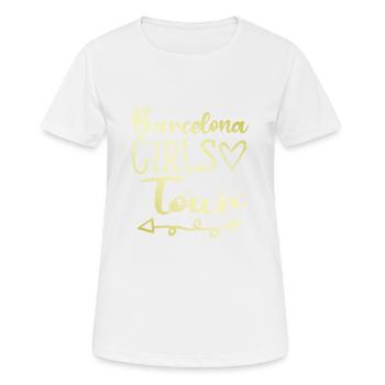 Barcelona Girls Tour - T-shirt respirant Femme - blanc - Devant - AI Model Female 172 dark (172cm)