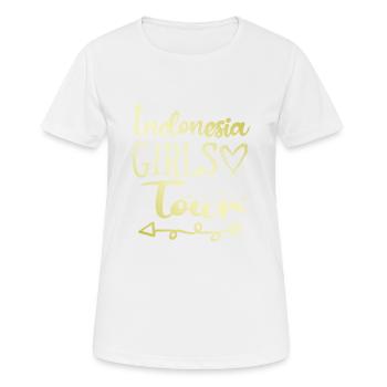 Tournée des filles en Indonésie - T-shirt respirant Femme - blanc - Devant - AI Model Female 172 dark (172cm)