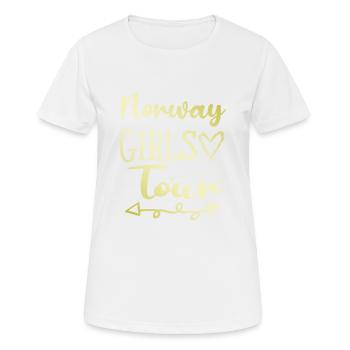 Tournée des filles de Norvège - T-shirt respirant Femme - blanc - Devant - AI Model Female 172 dark (172cm)