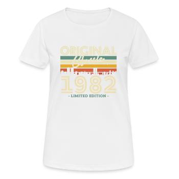 Vintage Geburtstagsgeschenk 1982 - Frauen T-Shirt atmungsaktiv - Weiß - Vorne - AI Model Female 172 dark (172cm)