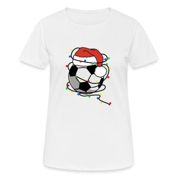 Lumières de Noël du Père Noël Football - T-shirt respirant Femme - blanc - Devant - AI Model Female 172 dark (172cm)