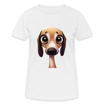 Pose gracieuse de lévrier - T-shirt respirant Femme - blanc - Devant - AI Model Female 172 dark (172cm)