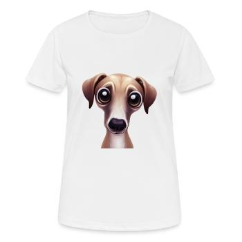 Sleek and Speedy Greyhound Artwork - Women's Breathable T-Shirt - white - Front - AI Model Female 172 dark (172cm)