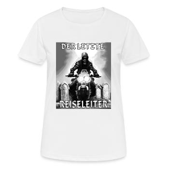 MORT À MOTO LE DERNIER GUIDE TOURISTIQUE - T-shirt respirant Femme - blanc - Devant - AI Model Female 172 dark (172cm)