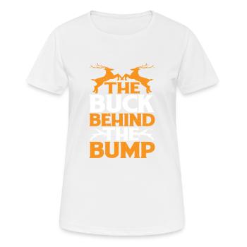 The Buck Behind The Bump 3 - Frauen T-Shirt atmungsaktiv - Weiß - Vorne - AI Model Female 172 dark (172cm)