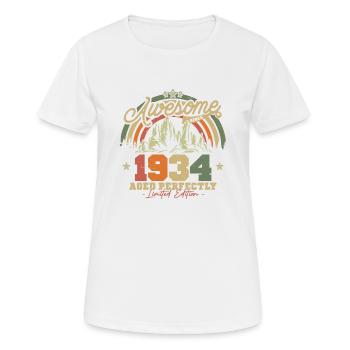 Vintage Geburtstagsgeschenk 1934 - Frauen T-Shirt atmungsaktiv - Weiß - Vorne - AI Model Female 172 dark (172cm)