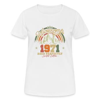 Vintage 1971 Geburtstagsgeschenk - Frauen T-Shirt atmungsaktiv - Weiß - Vorne - AI Model Female 172 dark (172cm)