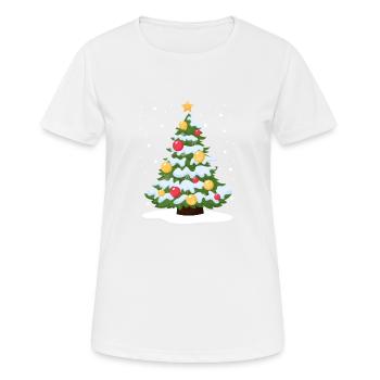 Weihnachtsbaum Kiefer Schnee Winter Urlaub Cool - Frauen T-Shirt atmungsaktiv - Weiß - Vorne - AI Model Female 172 dark (172cm)