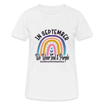 Prévention du suicide en septembre que nous portons - T-shirt respirant Femme - blanc - Devant - AI Model Female 172 dark (172cm)