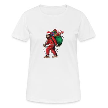 Bigfoot Weihnachtsmann Weihnachtsbaum Lichter Xmas - Frauen T-Shirt atmungsaktiv - Weiß - Vorne - AI Model Female 172 dark (172cm)
