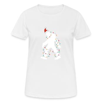 Bigfoot Père Noël Lumières de l’arbre de Noël Noël Noël - T-shirt respirant Femme - blanc - Devant - AI Model Female 172 dark (172cm)