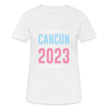 Cancun 2023 - Frauen T-Shirt atmungsaktiv - Weiß - Vorne - AI Model Female 172 dark (172cm)