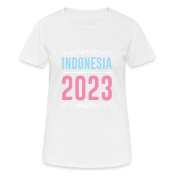 Indonesia 2023 - Women's Breathable T-Shirt - white - Front - AI Model Female 172 dark (172cm)