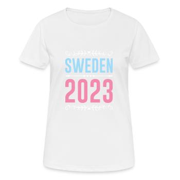 Suède 2023 - T-shirt respirant Femme - blanc - Devant - AI Model Female 172 dark (172cm)