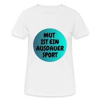 MUT 1 - Frauen T-Shirt atmungsaktiv - Weiß - Vorne - AI Model Female 172 dark (172cm)
