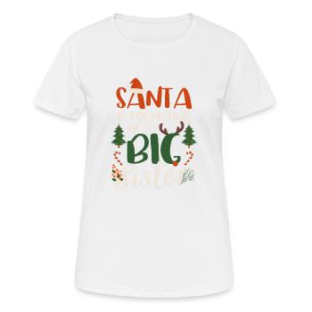 Der Weihnachtsmann befördert mich zur großen - Frauen T-Shirt atmungsaktiv - Weiß - Vorne - AI Model Female 172 dark (172cm)