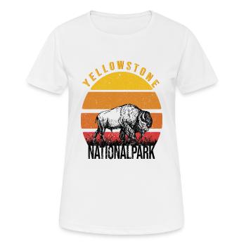 Yellowstone Nationalpark - Frauen T-Shirt atmungsaktiv - Weiß - Vorne - AI Model Female 172 dark (172cm)