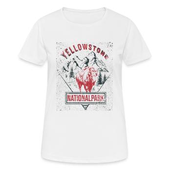 Parc national de Yellowstone - T-shirt respirant Femme - blanc - Devant - AI Model Female 172 dark (172cm)