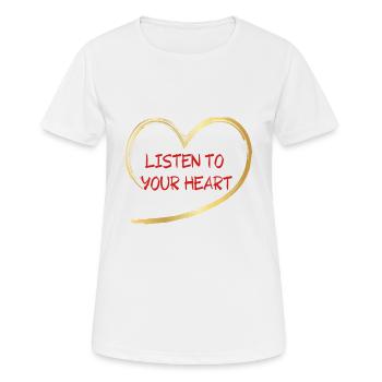 HEART 1 - Frauen T-Shirt atmungsaktiv - Weiß - Vorne - AI Model Female 172 dark (172cm)