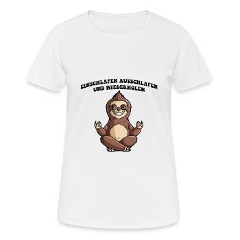 Yoga Sloth teacher - Frauen T-Shirt atmungsaktiv - Weiß - Vorne - AI Model Female 172 dark (172cm)
