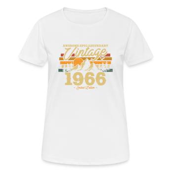 Vintage 1966 Geburtstagsgeschenk - Frauen T-Shirt atmungsaktiv - Weiß - Vorne - AI Model Female 172 dark (172cm)