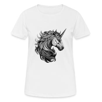 Unicorn Portrait - Women's Breathable T-Shirt - white - Front - AI Model Female 172 dark (172cm)