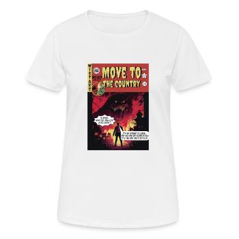 Retro Horror Comic - Déménagez à la campagne - T-shirt respirant Femme - blanc - Devant - AI Model Female 172 dark (172cm)