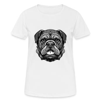 Portrait de chien bouledogue - T-shirt respirant Femme - blanc - Devant - AI Model Female 172 dark (172cm)