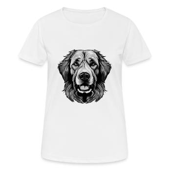 Portrait de chien Golden Retriever - T-shirt respirant Femme - blanc - Devant - AI Model Female 172 dark (172cm)