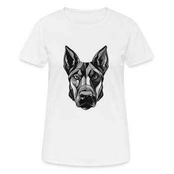 Doberman Hund Portrait - Frauen T-Shirt atmungsaktiv - Weiß - Vorne - AI Model Female 172 dark (172cm)