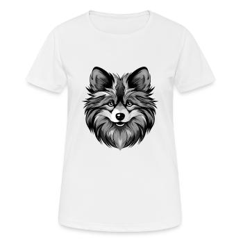 Portrait de chien de Poméranie - T-shirt respirant Femme - blanc - Devant - AI Model Female 172 dark (172cm)