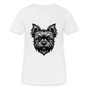 Yorkshire Terrier Hund Portrait - Frauen T-Shirt atmungsaktiv - Weiß - Vorne - AI Model Female 172 dark (172cm)