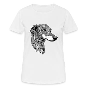 Portrait de chien Greyhound - T-shirt respirant Femme - blanc - Devant - AI Model Female 172 dark (172cm)