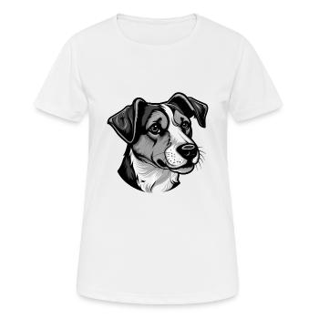 Jack Russel Terrier Hund Portrait - Frauen T-Shirt atmungsaktiv - Weiß - Vorne - AI Model Female 172 dark (172cm)