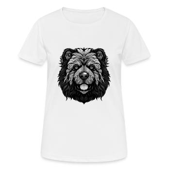 Chow Chow Hund Portrait - Frauen T-Shirt atmungsaktiv - Weiß - Vorne - AI Model Female 172 dark (172cm)
