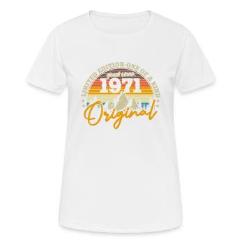 Vintage 1971 Geburtstagsgeschenk - Frauen T-Shirt atmungsaktiv - Weiß - Vorne - AI Model Female 172 dark (172cm)