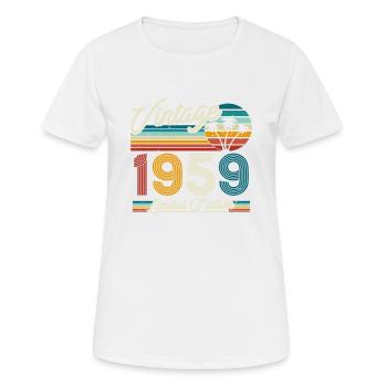 Vintage 1959 Geburtstagsgeschenk - Frauen T-Shirt atmungsaktiv - Weiß - Vorne - AI Model Female 172 dark (172cm)
