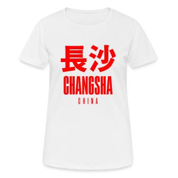 Changsha, Chine - T-shirt respirant Femme - blanc - Devant - AI Model Female 172 dark (172cm)