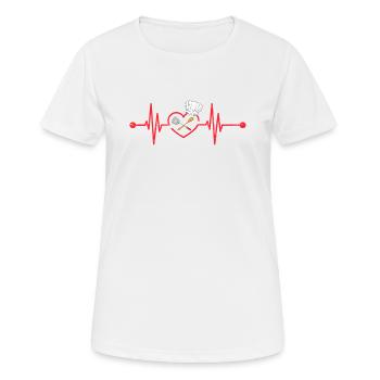 Chef Heartbeat Spoon Fork Culinaire - T-shirt respirant Femme - blanc - Devant - AI Model Female 172 dark (172cm)